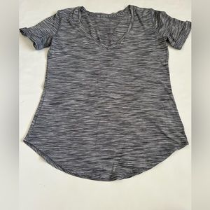 Lululemon V-neck Short Sleeve Striped Shirt size 10